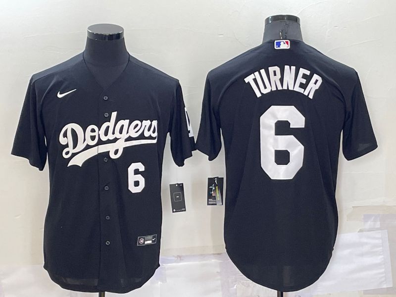 Men Los Angeles Dodgers #6 Turner Black Inversion Nike 2022 MLB Jerseys->los angeles dodgers->MLB Jersey